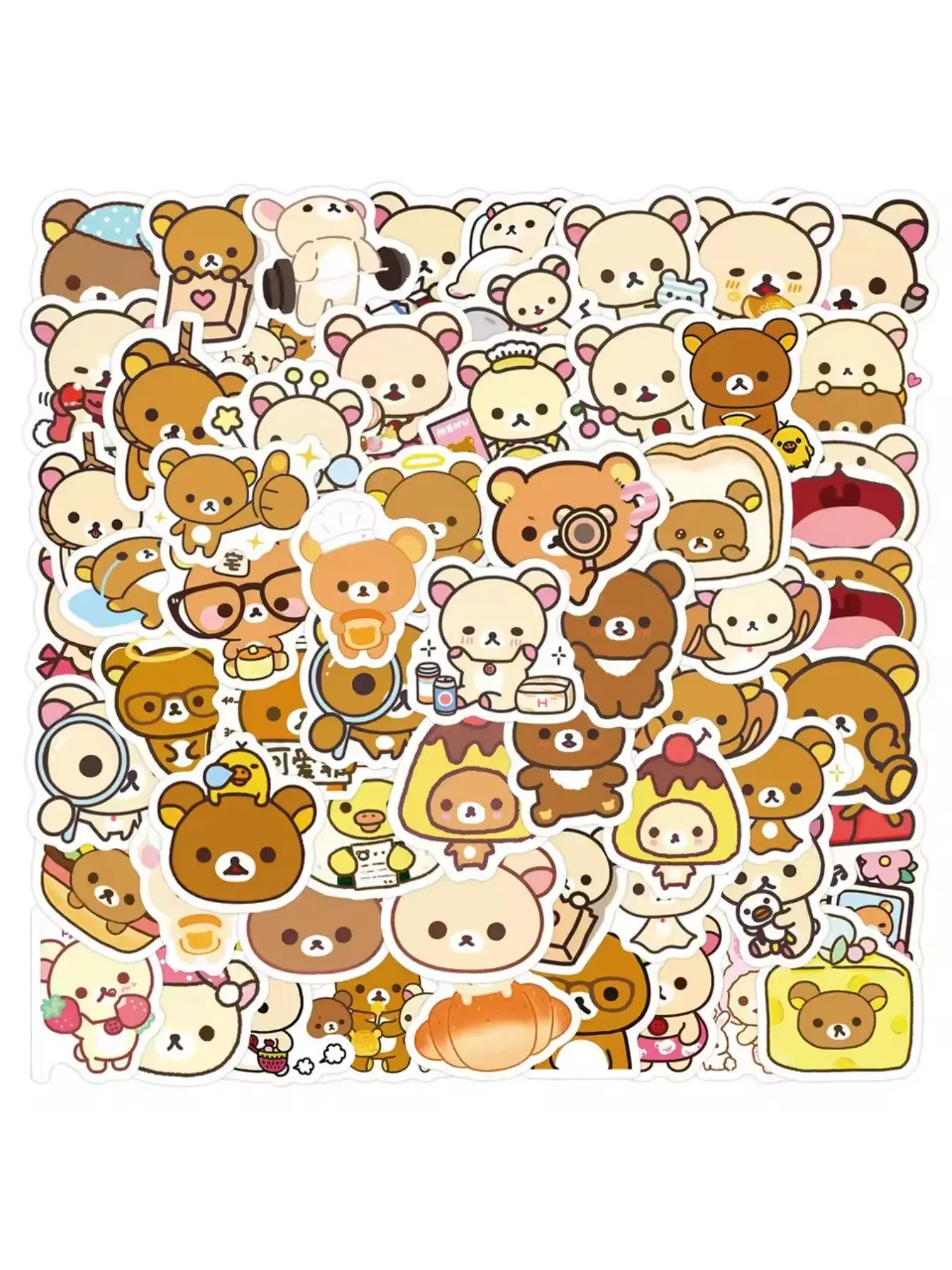 105pcs Rilakkuma Stickers Set, Cute High-Definition Waterproof Durable, Perfect for Girls' Thermos Tablets Journal Decoration