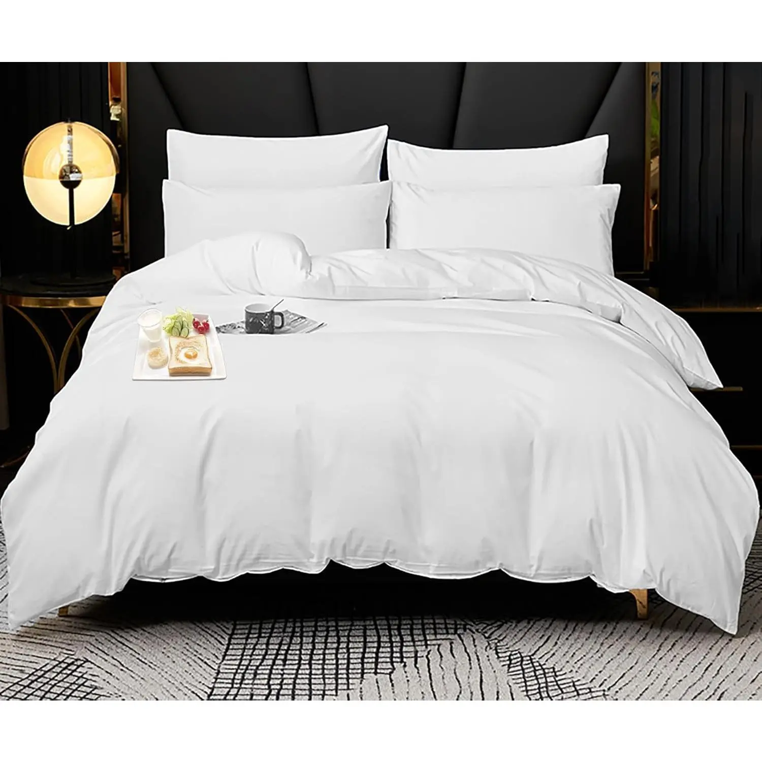 Incontinence Duvet Protector Soft and Breathable Cotton Reusable Waterproof Duvet Protector Cover with Zipper Closer & Corner Ties for Child Elder Pet (White,King)
