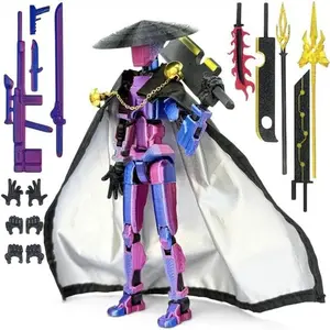 2026 hot item Jianghu Chivalry 3D Printed Toy 13 Lucky Robot Dummy Model Joints Movable Warrior Action Figure Desktop Decor Finished Ornaments