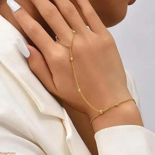 Minimalist Ring-Bracelet Combo, Exquisite Fade Resistant Wrist Jewelry, Long Lasting Shiny Ornament Gift For Her Daily Wear