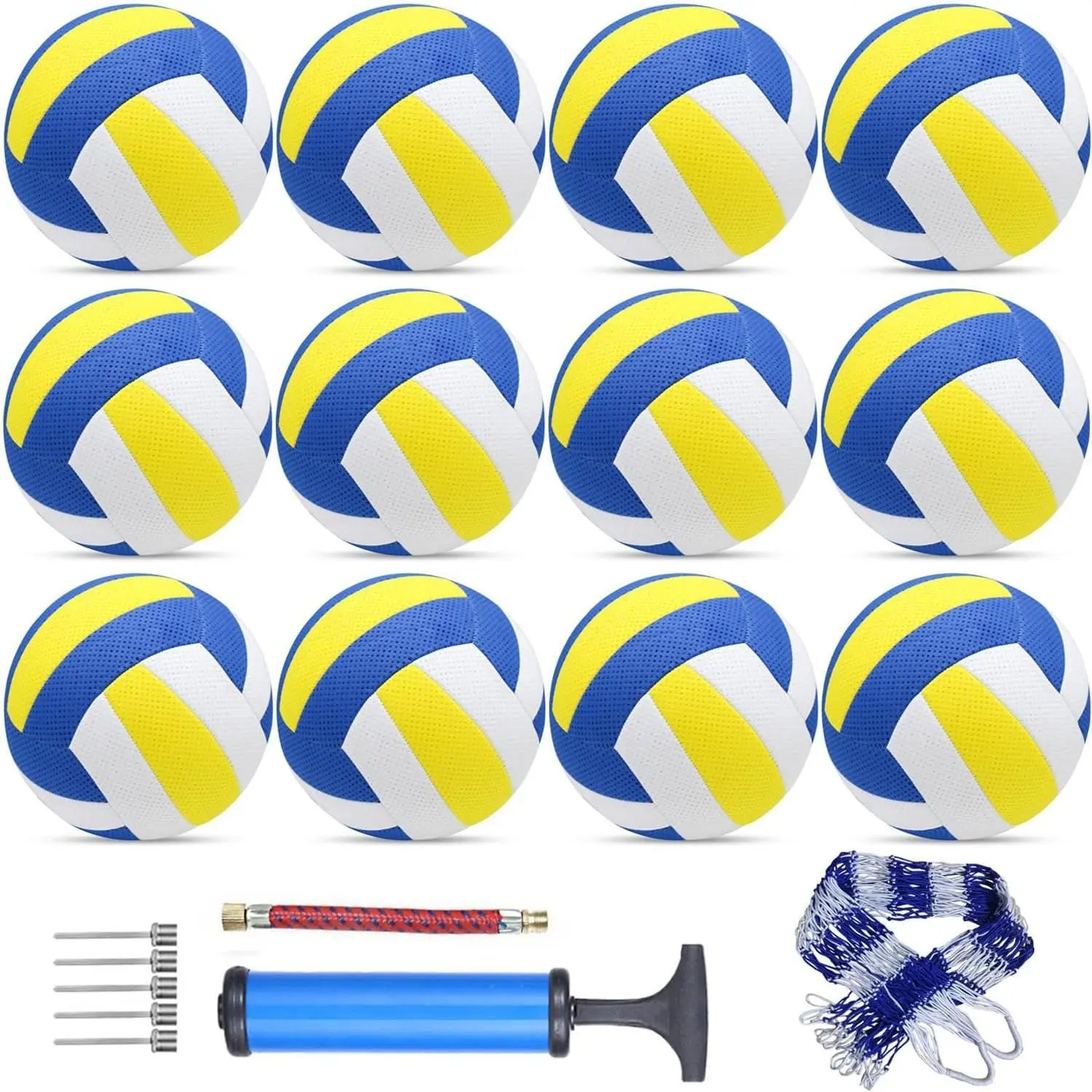 Sazoemao 6 Pack Official Size 5 Volleyball Balls Volley Ball of Synthetic Leather,Includes Ball Pump and Net Bag,Competition Volleyball for Indoor Outdoor…