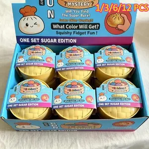 Cute Colorful Squishy Bun Dumpling Plush Toy Kawaii Soft Dumpling Pressure Dumpling Doll Bag Keychain Adults Anti-Anxiety Kids Birthday Gifts