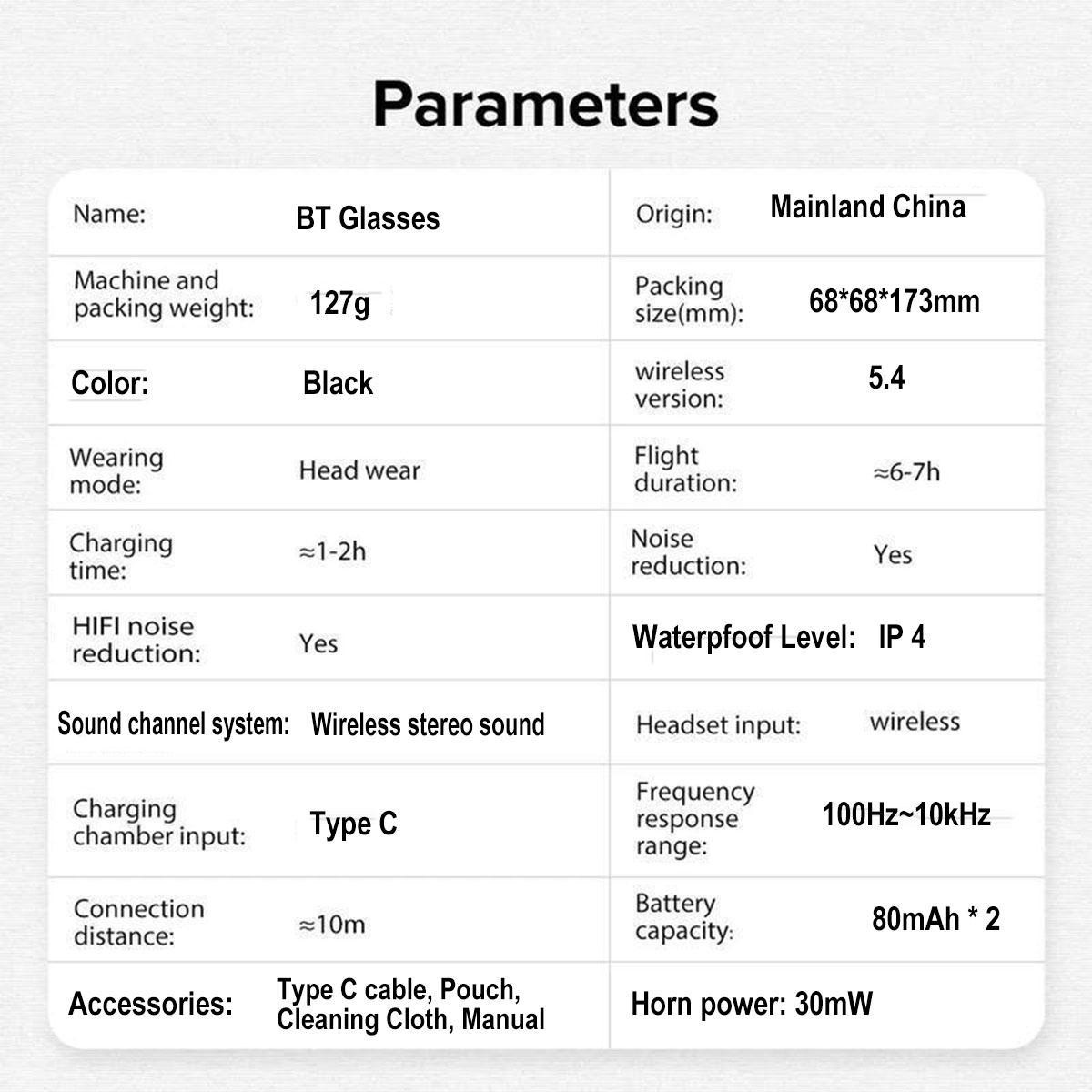 Multifunctional Smart Glasses, Fashionable Smart Sunglasses, Bluetooth-compatible Smart Glasses, Wireless Glasses for Men & Women, Wearable, Wireless Audio Glasses