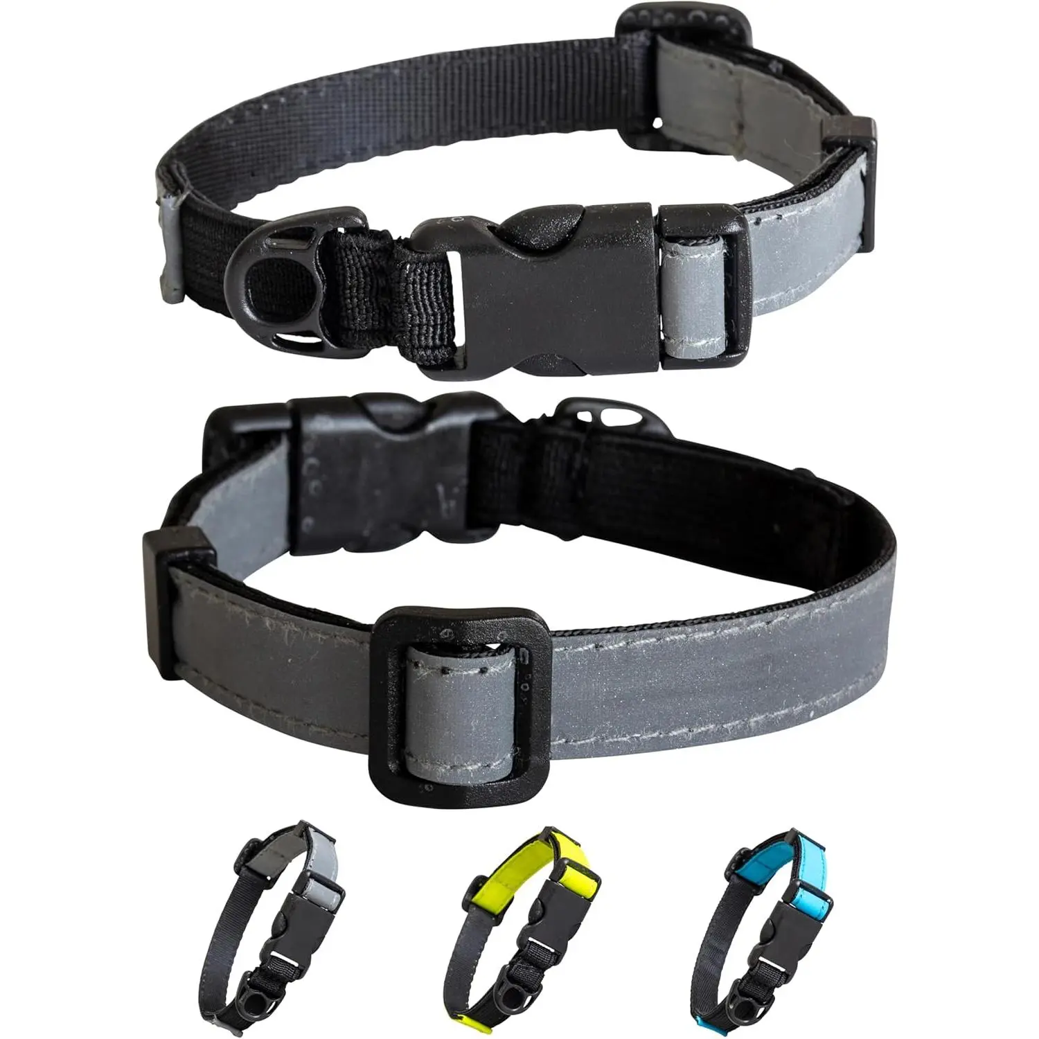 Reflective Silver Stretch Cat Collar – Escape-Safe Alternative to Breakaway, Adjustable, Comfortable, ID and Bell Attachment