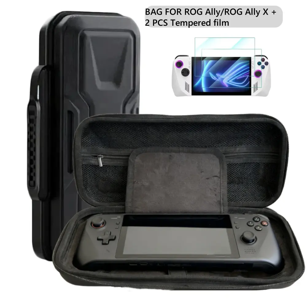 Portable EVA Carrying Case For ROG XBOX Ally/ROG XBOX Ally X, Protective Game Console Storage Bag and 2 pcs Tempered film Gaming Accessories Console Accessory