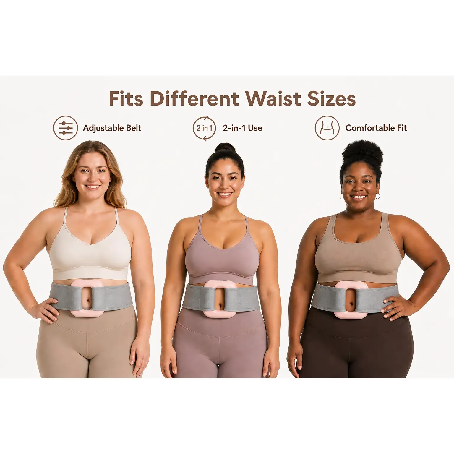 Rechargeable Waist & Back Massager Belt for Muscle Recovery, Portable Vibration Device with 2 Modes, 8 Intensity Levels & Auto-Off, Adjustable Strap Fits up to 50in Waist, Parents, Massage, Adults