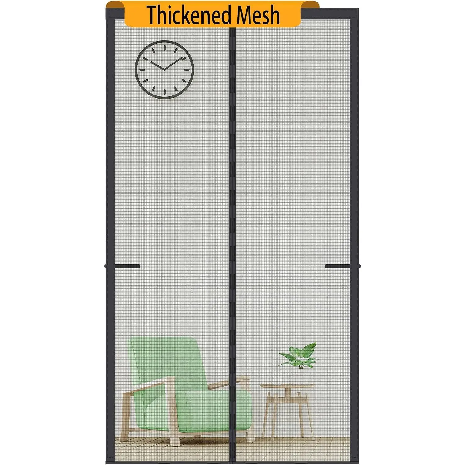 Upgraded Magnetic Screen Door Thicker 250g/㎡ Reinforced Mesh,36 Longer Magnets,Door Screen Magnetic Closure for Single Door,Retractable Mosquito Net for Door,Fit Doors to 38x82 Inch,Black