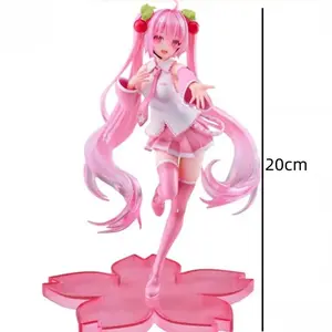 2026 new 20cm Anime Virtual singer Hatsune Miku pink sakura Fairy Tale Wonderland Kawaii Figure PVC Model Toys Doll Gifts