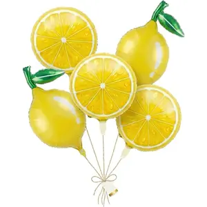 Lemon Foil Balloons Summer lemonade Set with Leaves for Amalfi Coast Wedding She Found Her Main Squeeze Bridal Shower Sweet Baby shower Lemonade Centerpiece Fruit Theme Birthday Party Decor