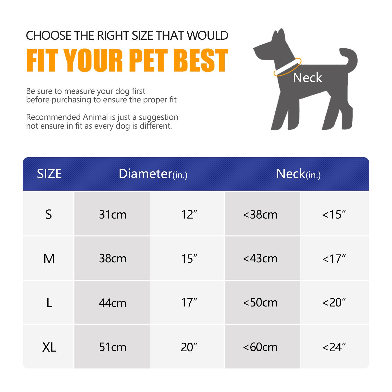 Dogs recovery collar, soft cone-shaped collar after surgery, waterproof and anti licking wound, adjustable, breathable E-collar, suitable for large/medium/small cats and dogs