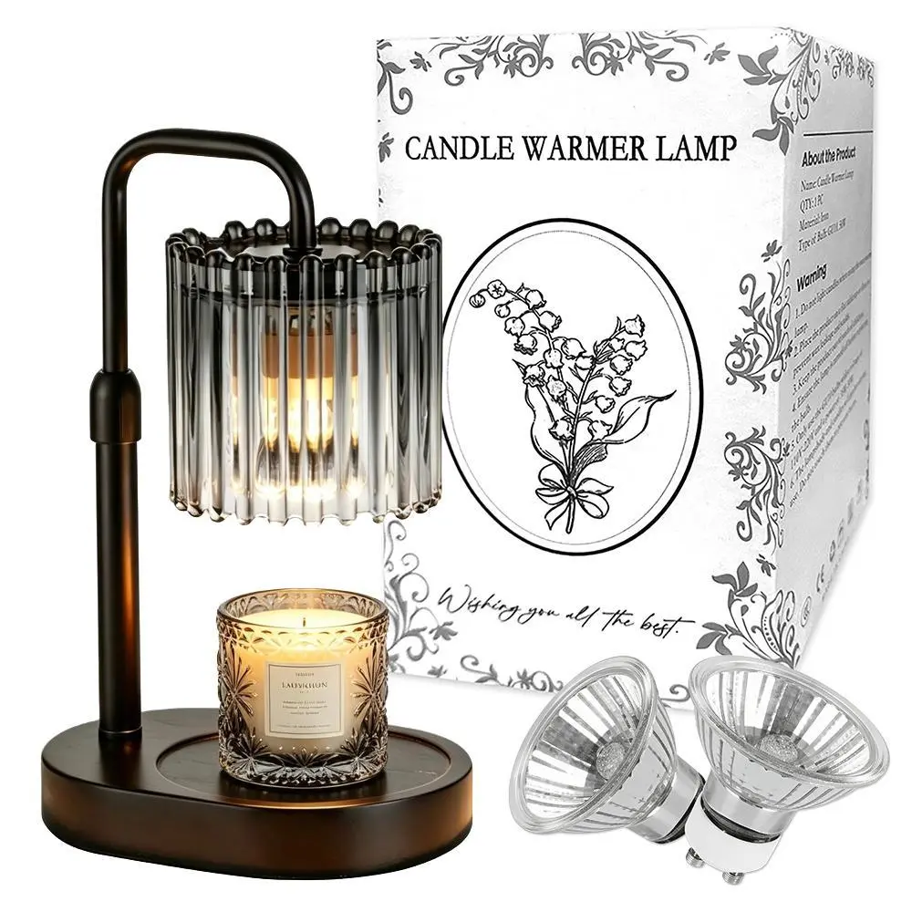 Fragrance Candle Lamp, Lily of Valley Flower Lamp, Adjustable Stand & Timer, Comes with 2 Bulbs, No Flame Home Fragrance Lamp