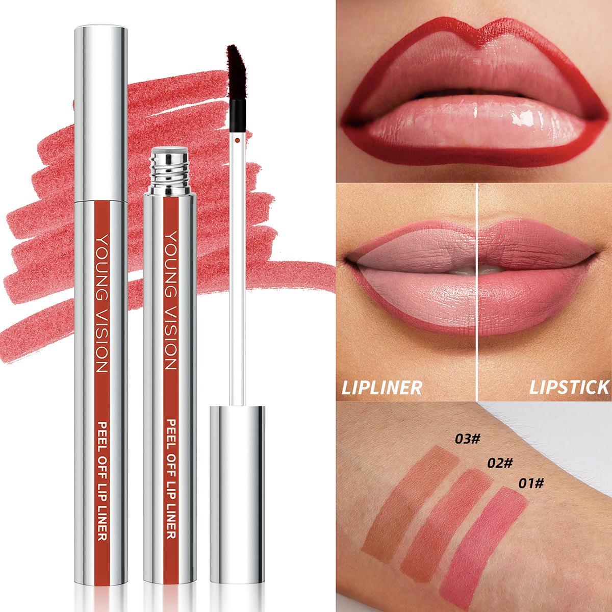 YOUNG VISION Lip Liner Pens Balm with Upgraded, Moisturizing Formula, 3 Counts/set Defines Lips with Smooth, Precise Color Makeup