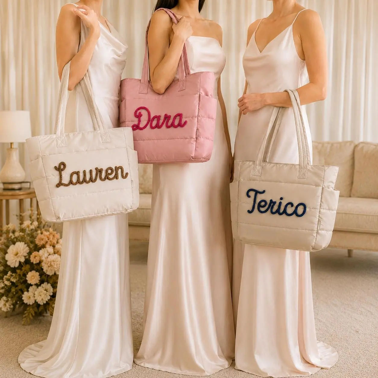 AS2027 Personalized Customized Name Handbag DIY A Variety of Accessories Exclusive Tote Bag Girlfriend or Family Gift