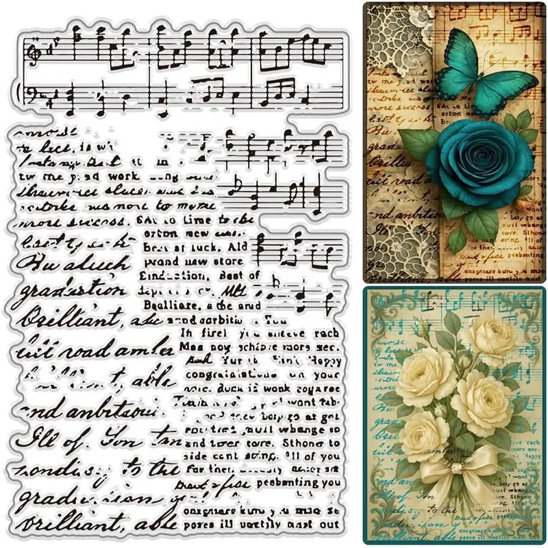 Transparent Music Note Stamp, Clear Decorative Seal for Card Making, DIY Scrapbooking, Photo Embossing, Journal Album Decoration
