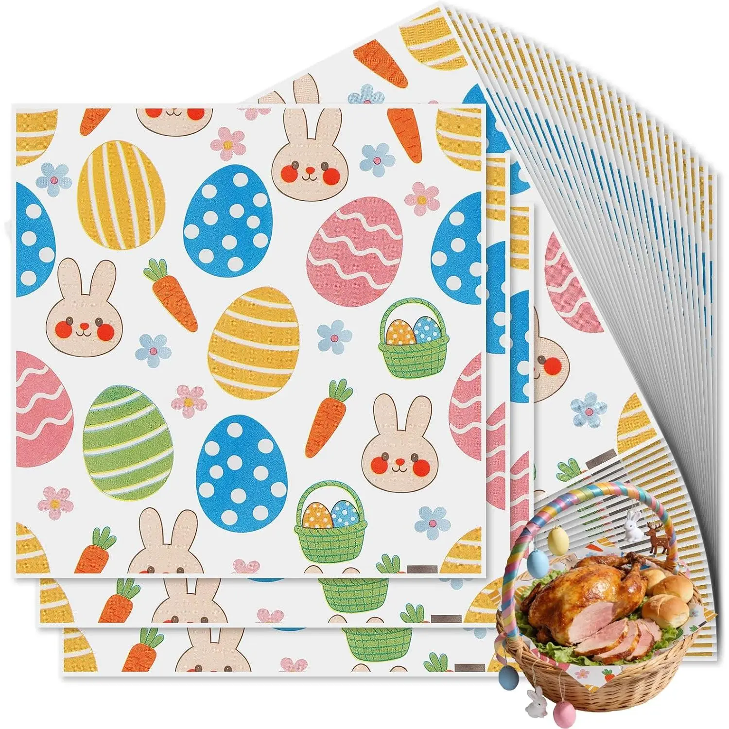 100 count Wax Paper Sheets 7x7 Inch, 45gsm Heavy Duty, Oil-Proof Non-Stick Deli Paper,  Basket Liners & Sandwich Wrapping Paper for Cookie, Cake, Baking Supplies