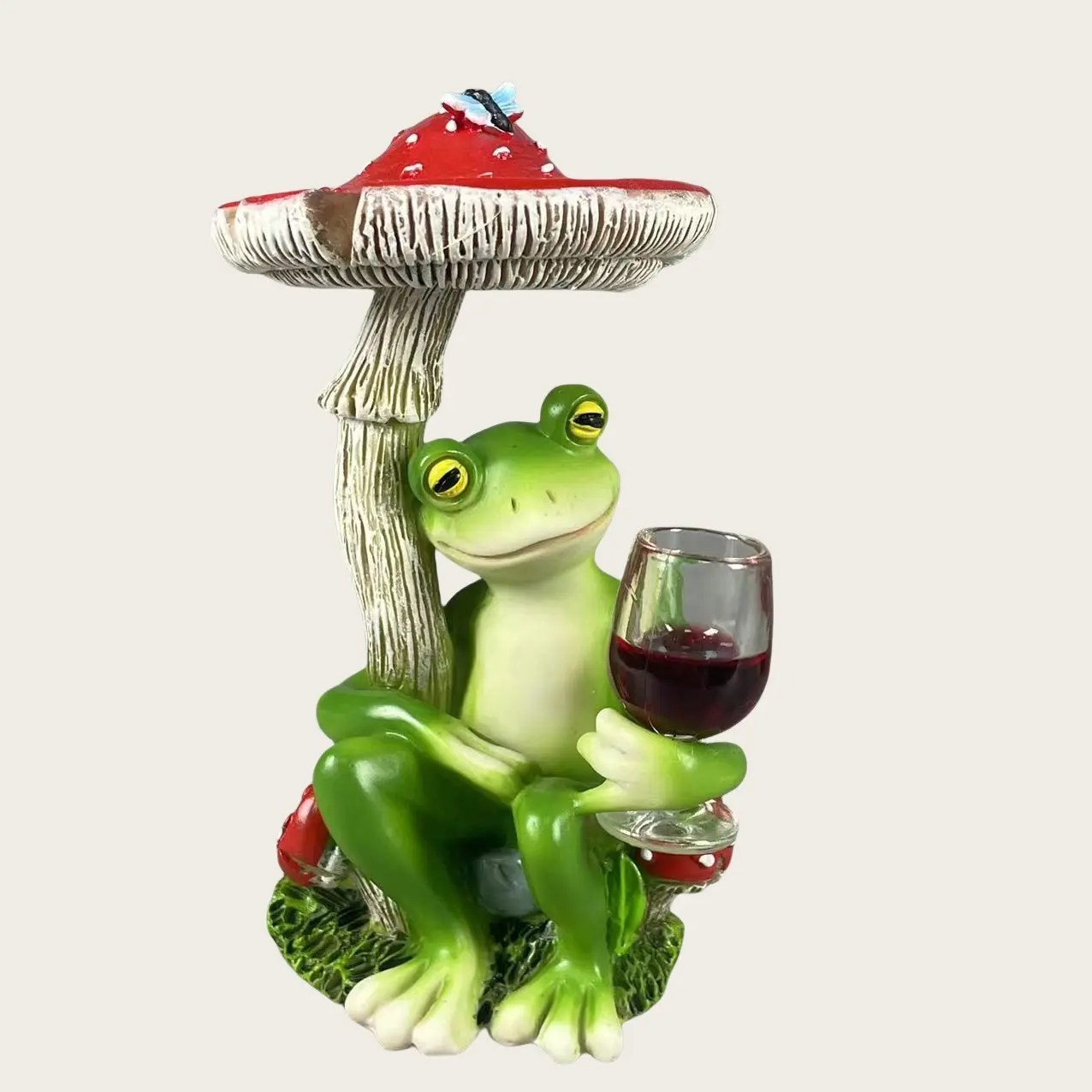 Mushroom Frog Resin Figurine, Outdoor Garden Statue Decor, Landscape Ornament for Yard, Home Plant & Indoor Outdoor Decor