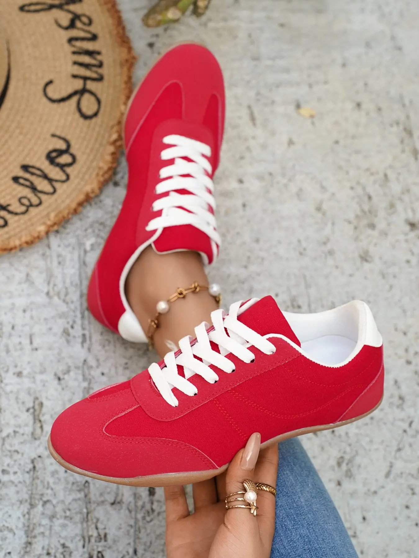 Women Hidden Wedge Platform Sneakers Pastel Contrast Lace‑Up Thick Sole Casual Shoes For Back To School Daily Shopping Travel