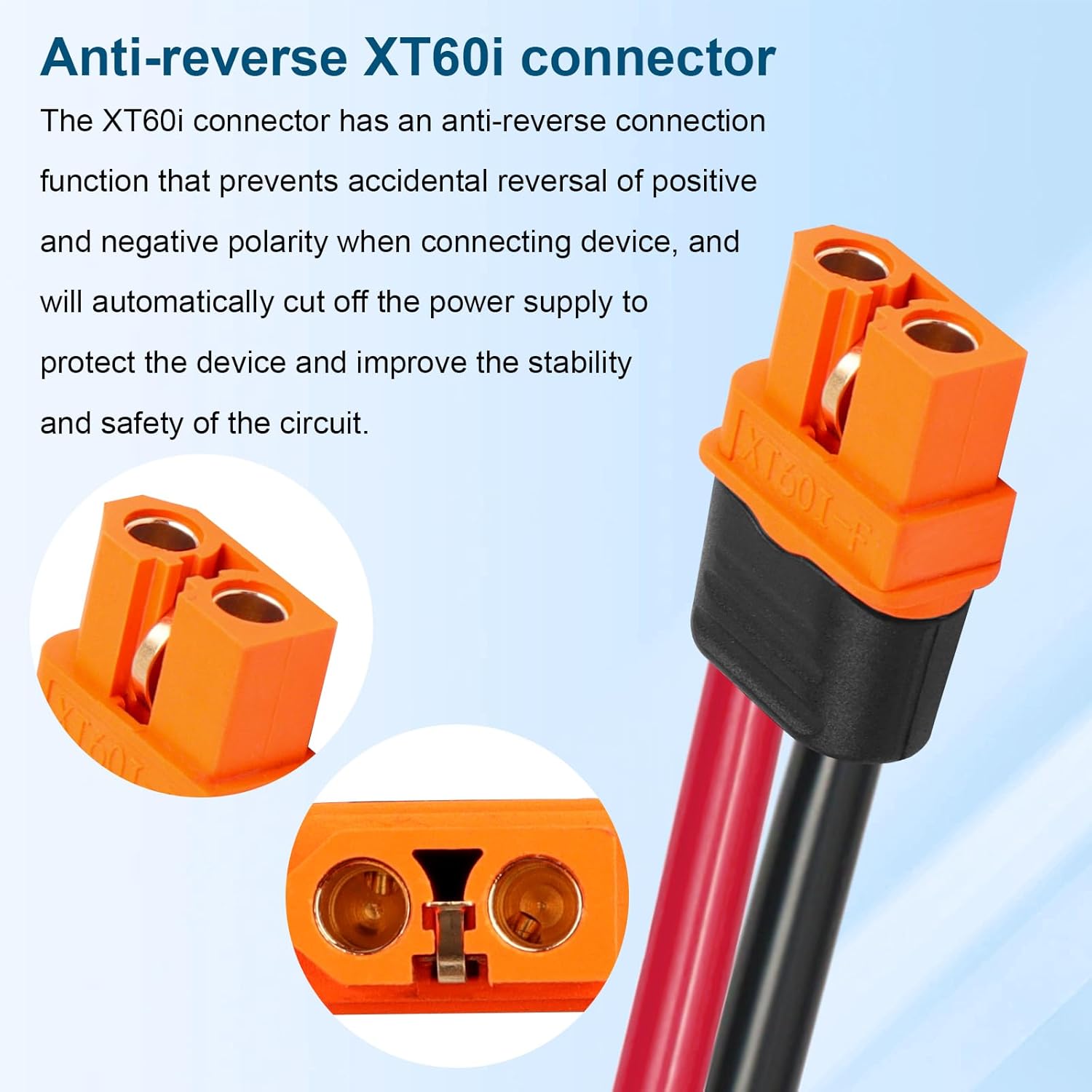 Solar to XT60i  12AWG 20FT Panel Adapter Connector XT60i-F Extension for Portable Power Station Generator