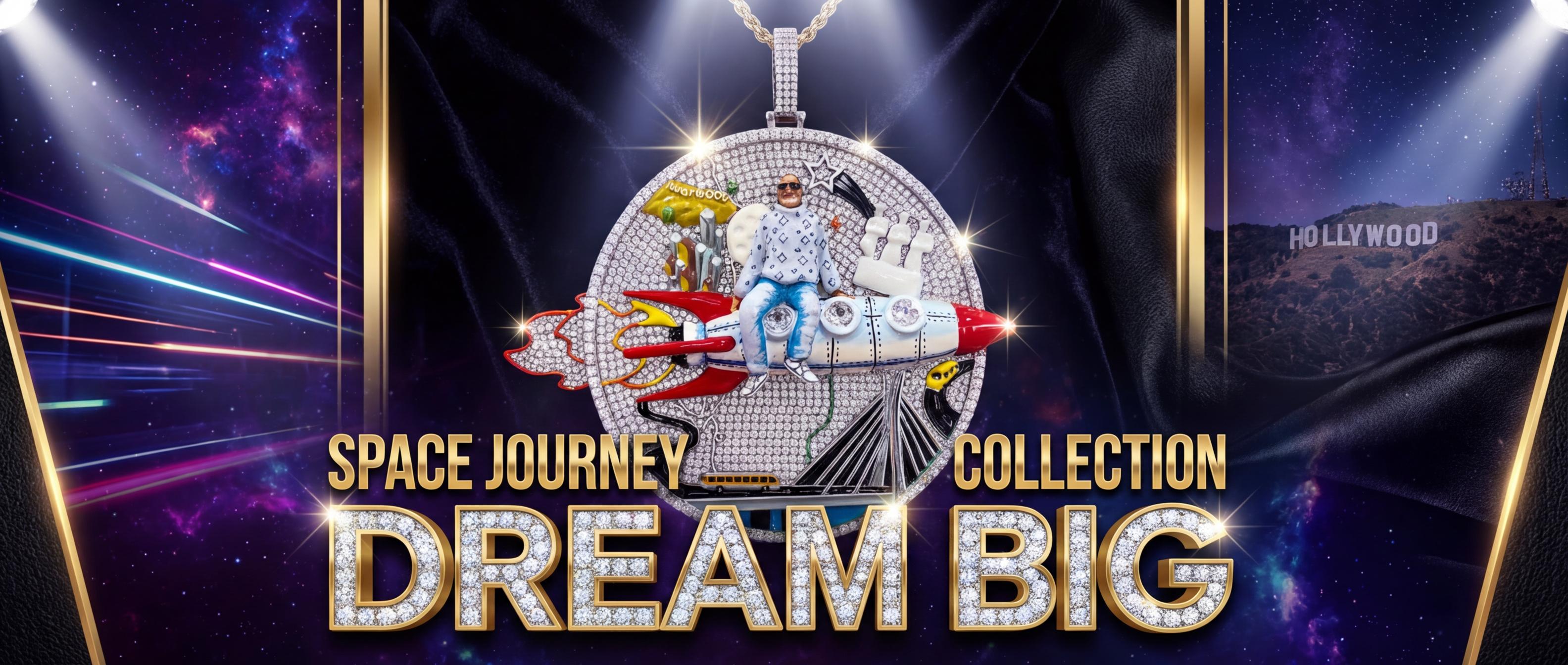 Huge Iced Out 3D Rocket Man Enamel Medallion Pendant, Colorful Cityscape Hip Hop Statement Jewelry, 925 Silver Tone with 4mm Rope Chain