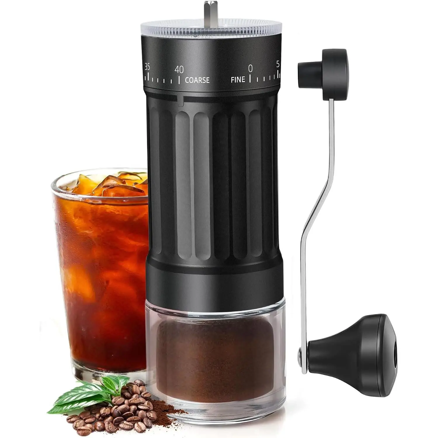 Manual Coffee  With Ceramics Burr For Espresso, Press,40 Adjustable Settings,Portable Hand Coffee Bean Mill For  Use and Camping Travel,Coffee Bean Grinders With Hand Crank