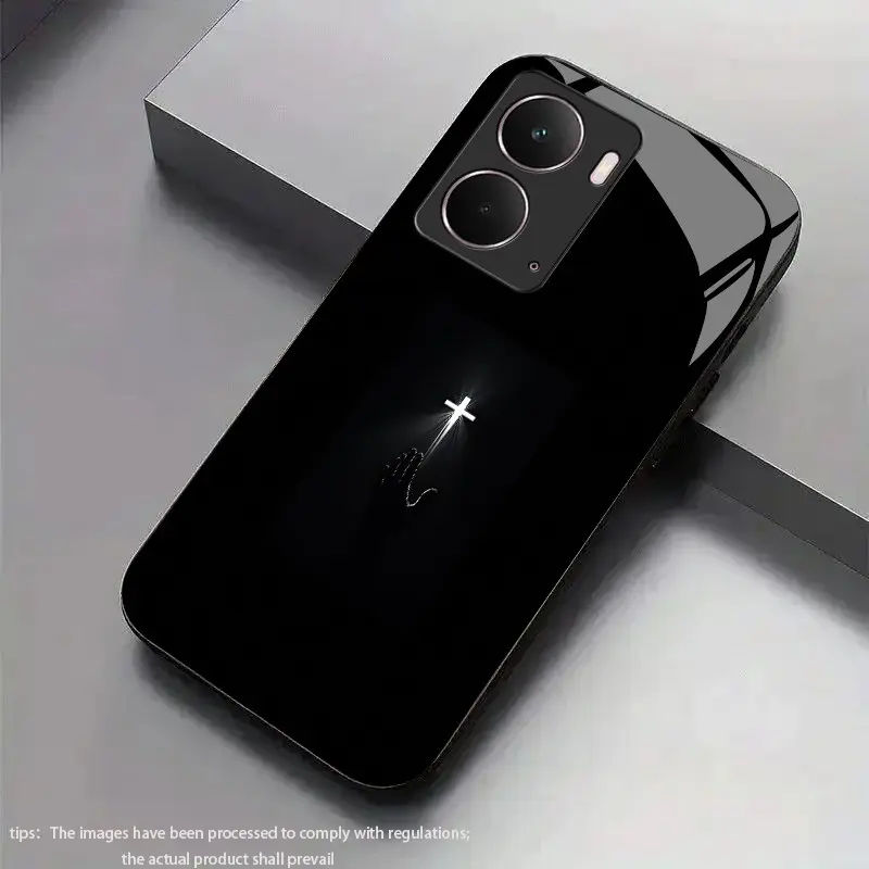 devout cross pattern design suitable for Realme Q5i/Narzo 50/X/X50m/X3/X50 Pro/XT/X2/14 pro/P3/P3 Ultra/15 5G/15PRO 5G/15T/C71 Hard Case glass texture Simple design new styles Phone Case