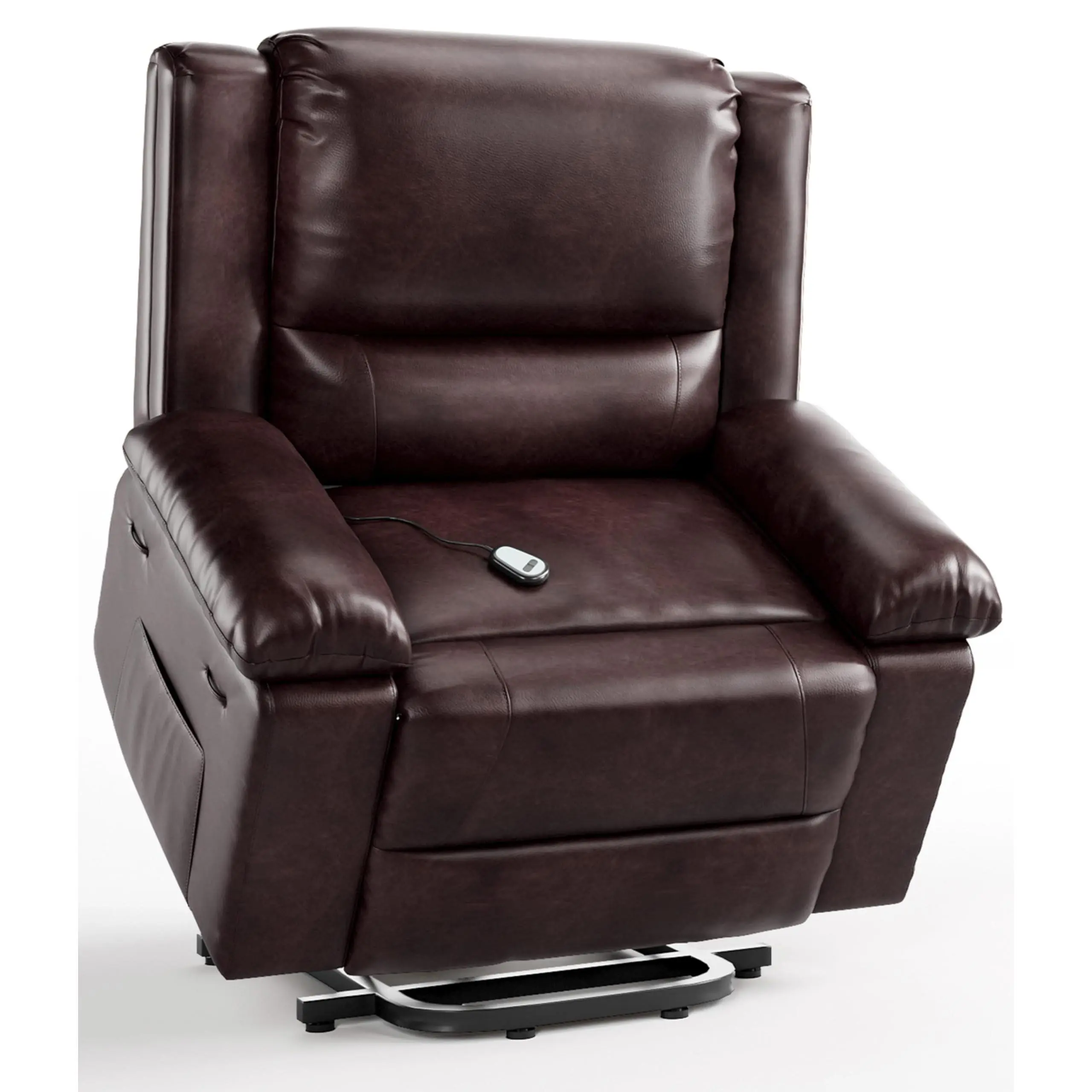 Electric Power Lift Recliner Chair with Heat and Massage, Heavy Duty PU Leather Senior Lift Chair, Adjustable Backrest & Footrest for Elderly, Disabled, and Mobility Impaired