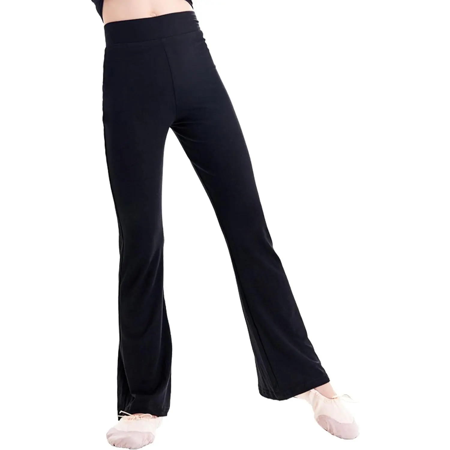 Girls' Modal Full-Length Snug-Fit Black Leggings - Ideal for Ballet Dance, Gymnastics, Daily Wear