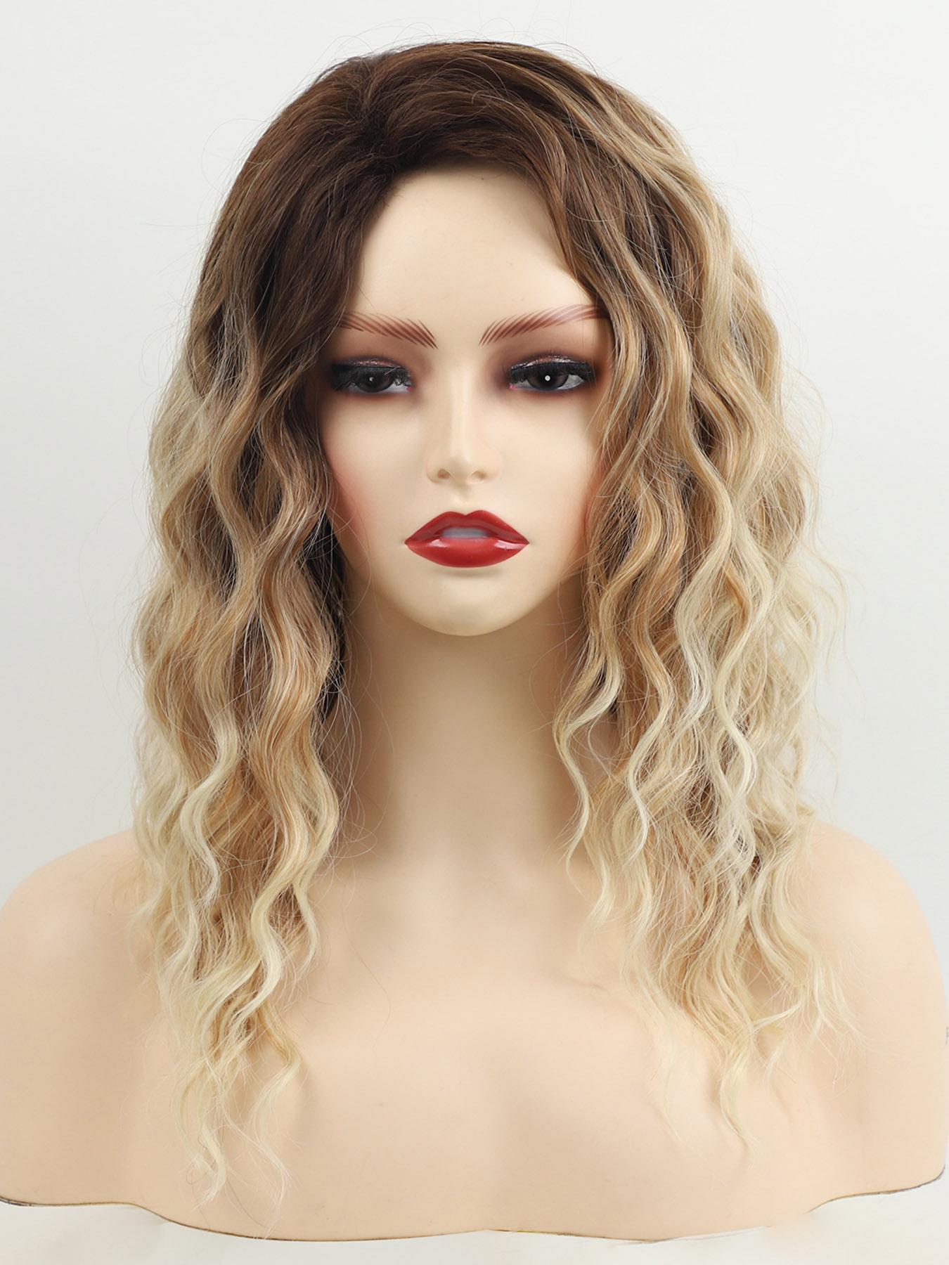 Long Wavy Wigs for Women, Gorgeous Fluffy Wigs without Bangs, Synthetic Full Machine Wigs for Party, Daily Use