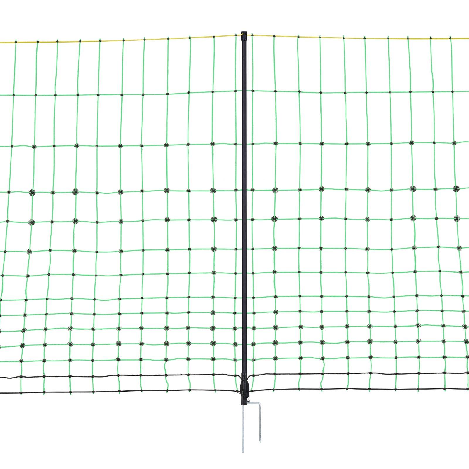 VEVOR Electric Fence Netting, 50" H x 164' L, Livestock Net Fencing with Posts & Stakes, Portable Mesh Nets for Goats, Sheep, Deer, Hogs, Dogs, Electric Fencing for Backyards, Gardens, Farms, Ranches
