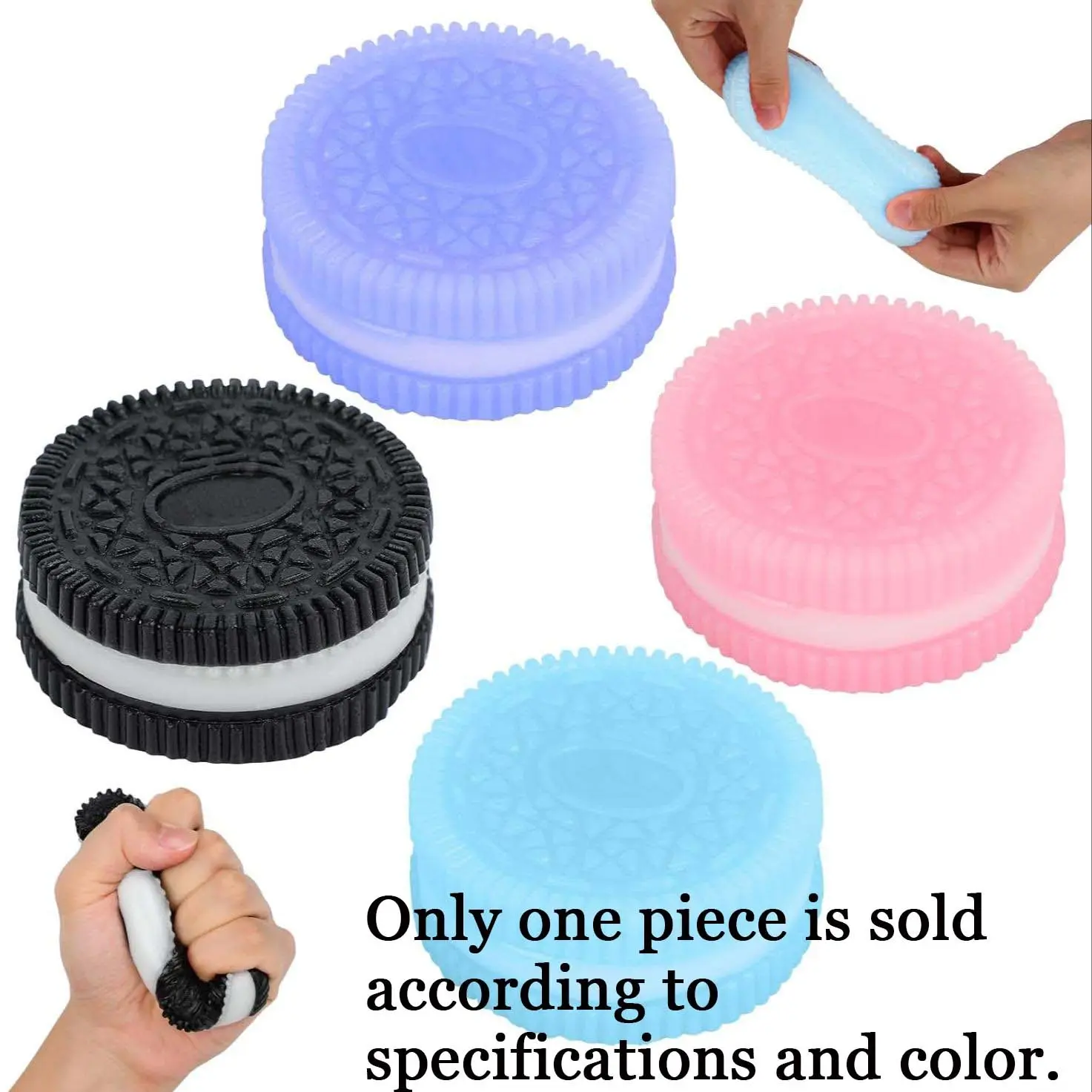 Squeeze Toy for Stress Relief, Stress Relief Squishy, Anxiety Squishies, Fidget Squishies, 1 Count Cookies Shaped Stress Relief Toy, Ultra-soft Decompression Venting Toy, TPR Stress Reliever, Funny Toy for Adults & Teens