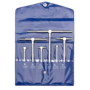 Telescopic Gauge Set, 5/16" - 6" Range, T-Type Hole Gauge with Storage Bag, High-Precision Telescopic Hole Gauge T-Type Gauge Set