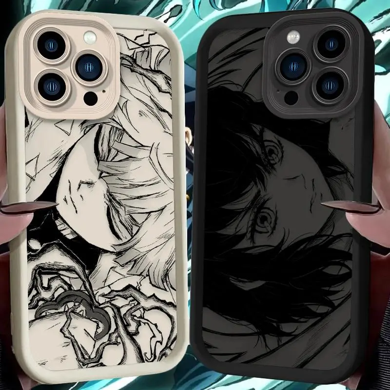 Anime Zenitsu & Inosuke Custom Protective Silicone Phone Case, Character Art Accessory for iPhone 17 Pro Max, 16, 15, 14, 13, 12, 11 Pro Max, Air, Iphone 15, High Detail