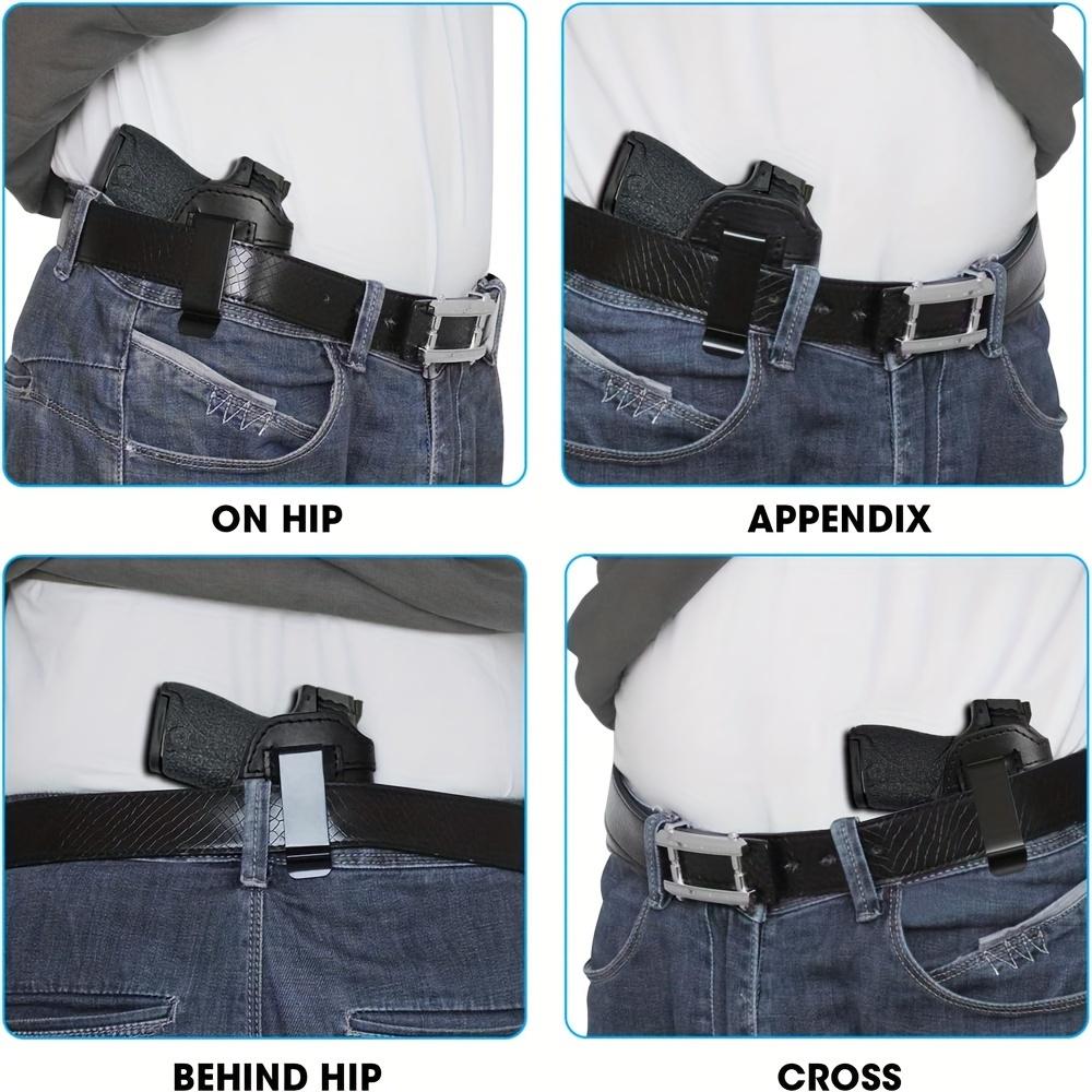 Left-Handed Black Concealed Carry IWB Pistol Holster - Suitable for 2.25inch Waistband, Traditional Style, Right-Hand Draw, Waistband Interior Design, Pistol Holster|Fashionable Black Leather Case|Suture appearance