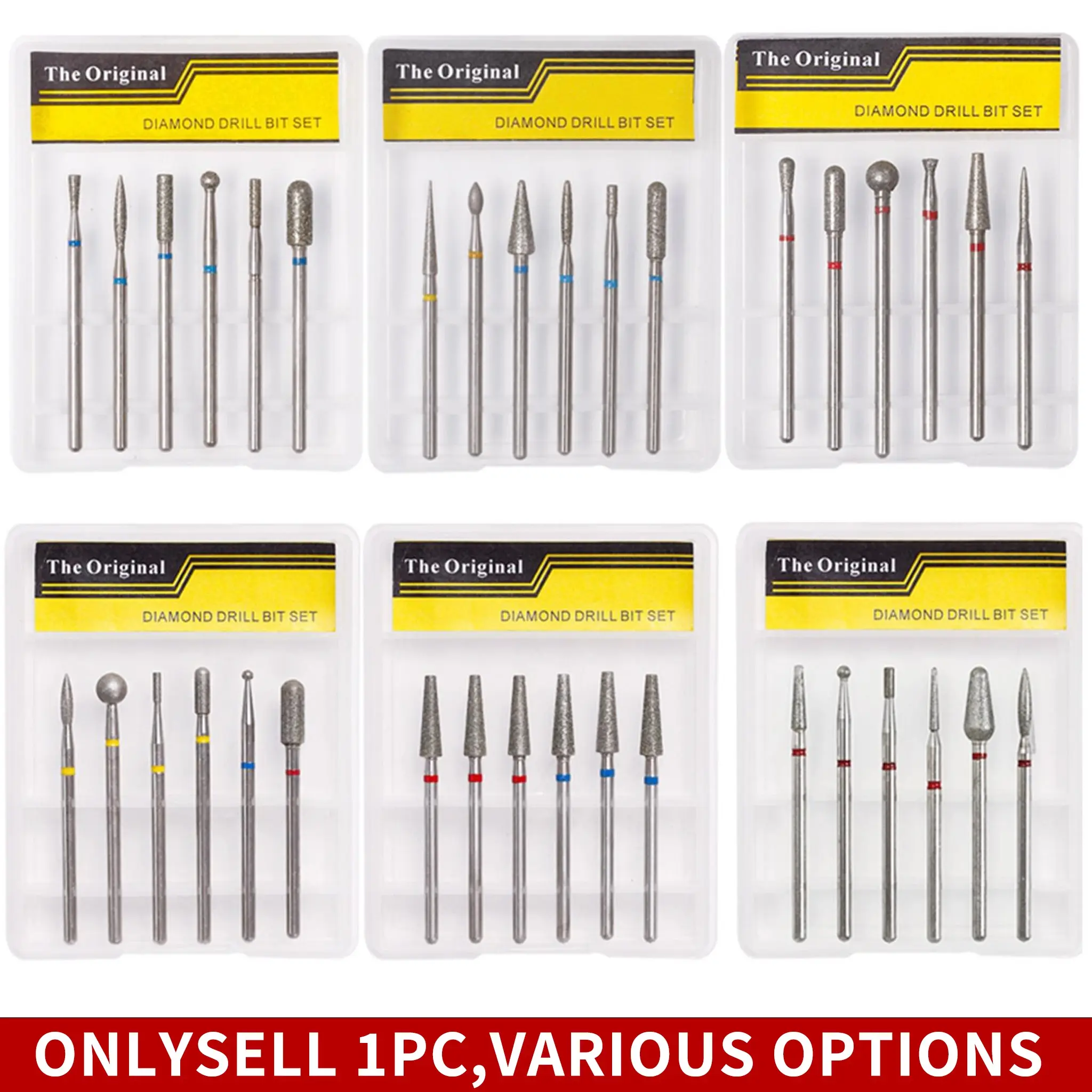 6pcs/Set Rhinestone Nail Files & Bits, Electric Nail Drill Bits For Removing Acrylic Nails,Nail File Pedicure Professional Sander, Nail Accessories Sets, Nail Supplies,Nail Art Tools,Back To School,Nails,Nail Tools For Press On Nails