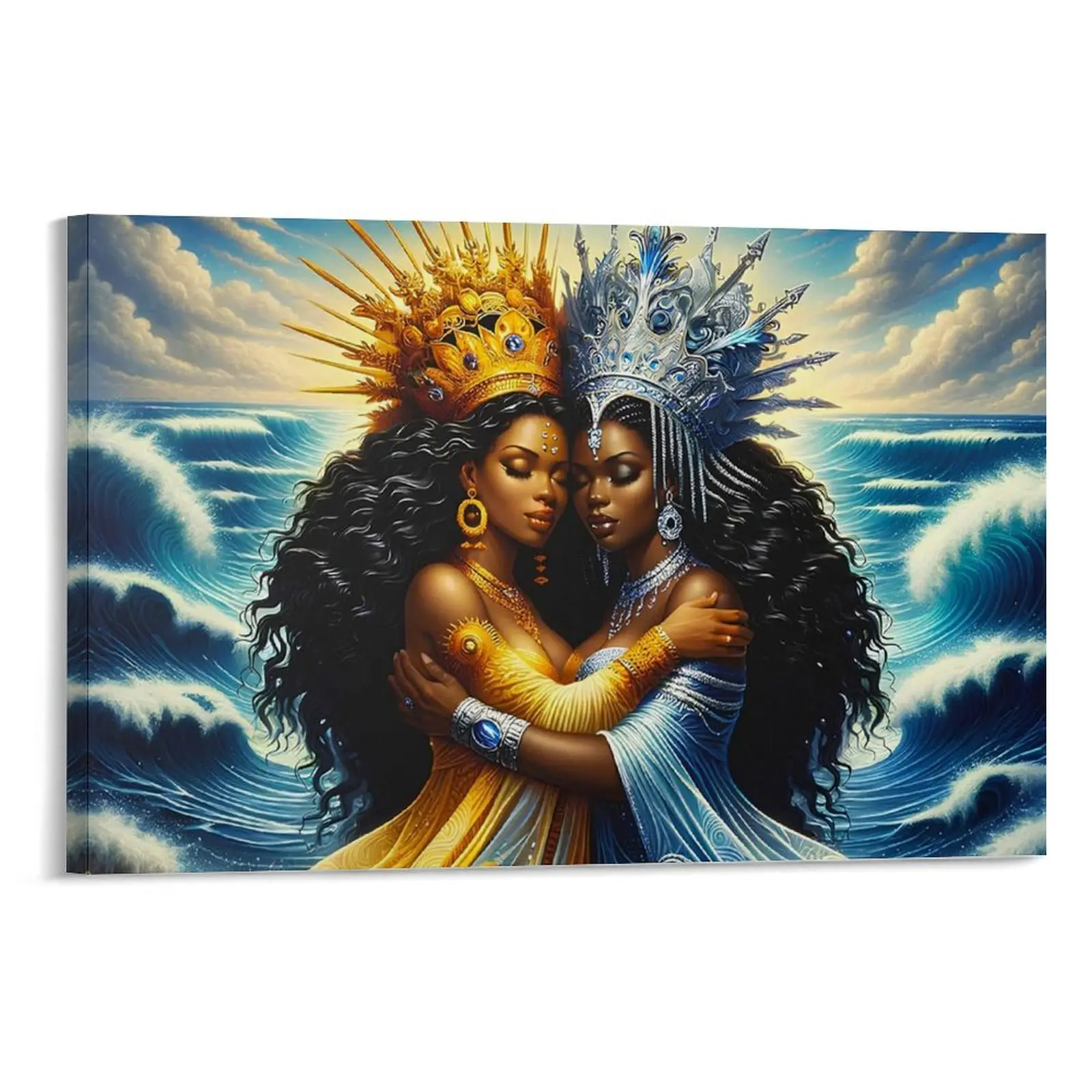 Love God Oshun And Water God Ye Miya Poster, Wall Art, Canvas Print, Home Decor for Bedroom Living Room Office