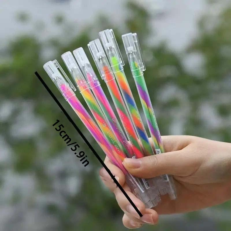 Colorful Glitter Pen, 6/18 Counts Spiral Writing Pen, DIY Decorative Pen for Scrapbooking, Journaling, Drawing, Writing for New year gift Colorful Glitter Pen, 6/18 Counts Spiral Writing Pen, DIY Decorative Pen for Scrapbooking, Journaling, Drawing, Writing for New year gift