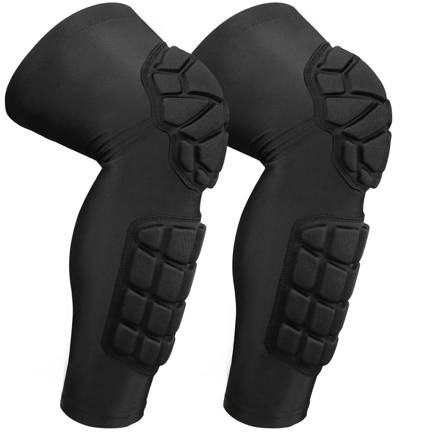Padded Knee & Shin Guards Calf Pads Protector Compression Leg Sleeve Knee Brace for Football Basketball Volleyball Soccer Baseball for Youth Adult (1 Pair)