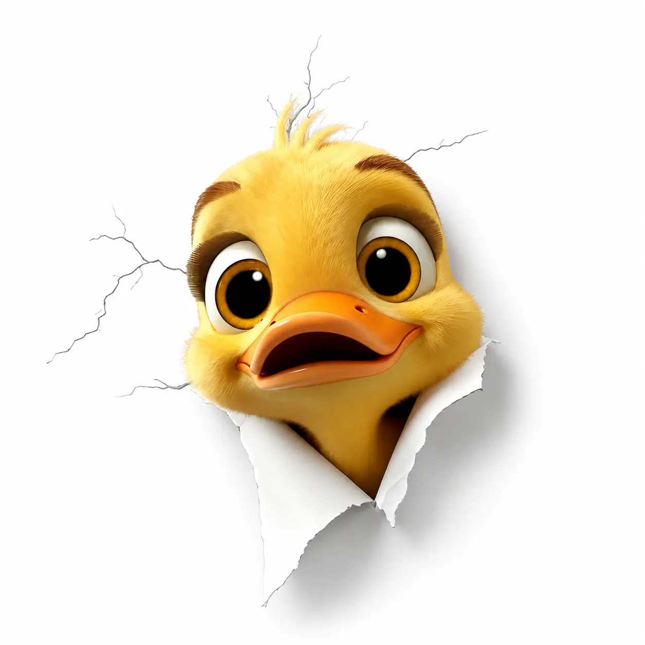 Peeking Baby Duck Car Decal, Flat Waterproof Vinyl Sticker with 3D-Look Visual Effect, Cute Funny Duckling Decal for Car Window, Bumper, Trunk, Door, Laptop and Water Bottle