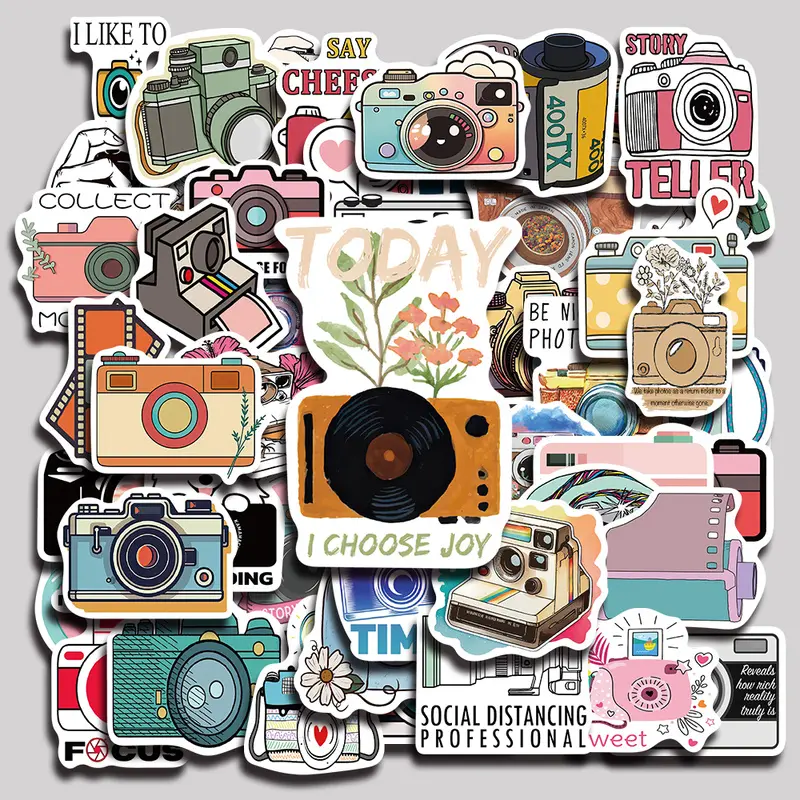 50PCS Photographer Aesthetic Vinyl Stickers Pack for Laptop Water Bottle Phone Case Skateboard Journal Scrapbook DIY Decoration