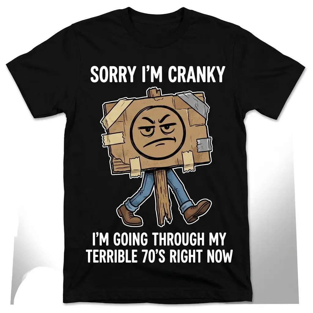 Men's Casual "Terrible 70s" Graphic T-Shirt, Sarcastic Humor Cotton Tee, Short Sleeve Crew Neck, Funny Valentines Day Gift, Menswear, Foldable, Lightweight, Graphic Print, Basic