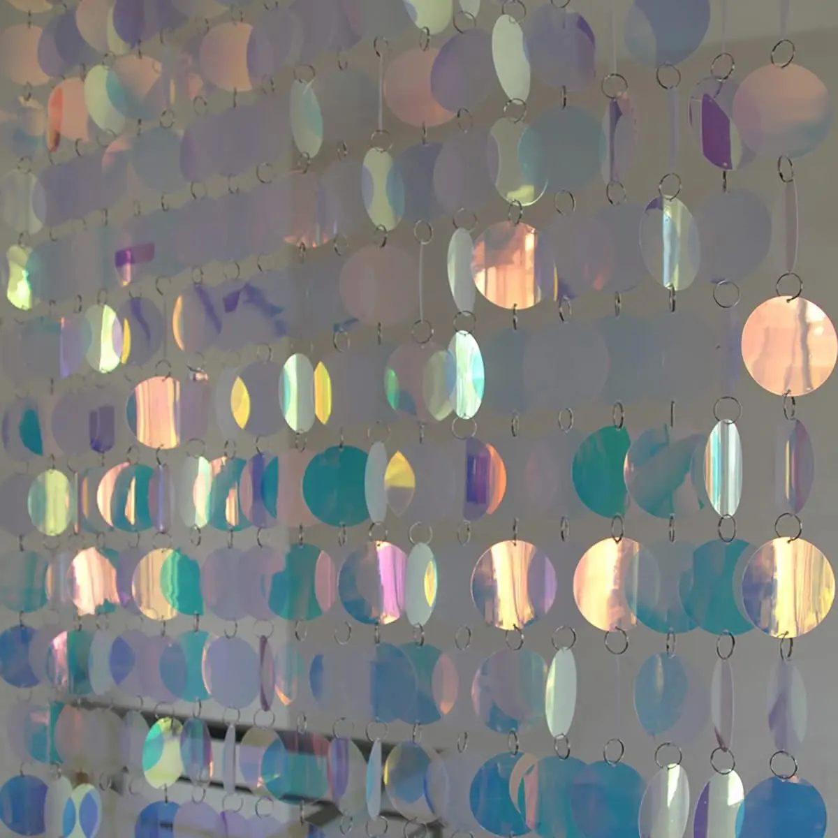 Sequin Door String Curtains, PVC Sequin Bead Doorway Door Window Decor Room Divider Blind for Home Wedding Decorations (5, Transparent AB)