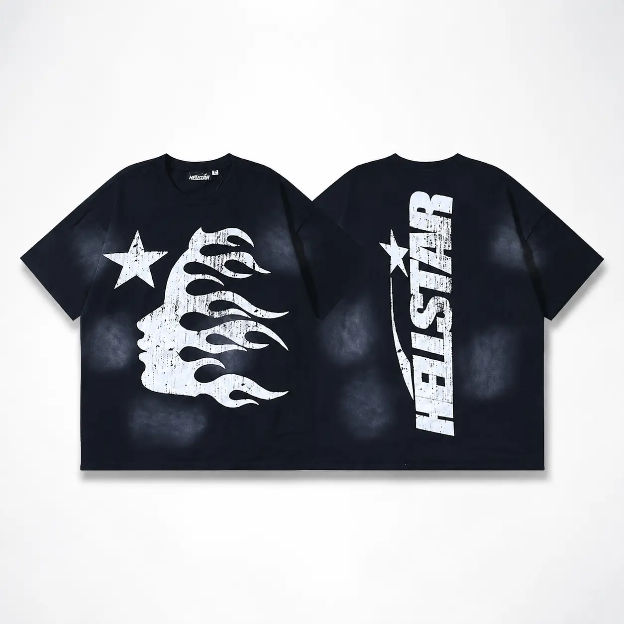 Hellstar Graphic T Shirt 100% Heavyweight Cotton Y2K Streetwear Oversized Tee, Vintage Gothic Style Short Sleeve Casual Top, Retro Hip Hop Fashion Shirt for Men Women