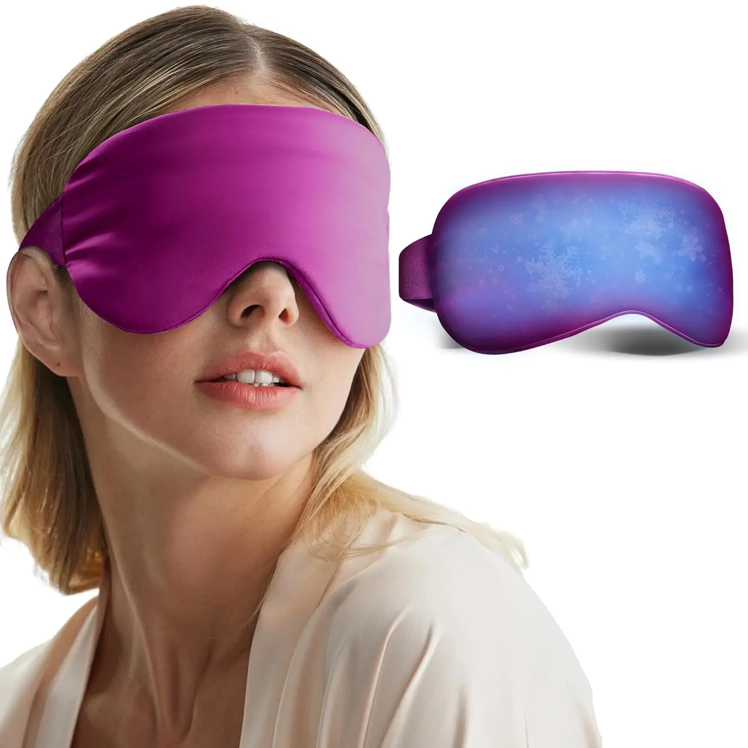Cooling Eye Mask  Puffy Eyes: Fsa Eligible ltems Hsa, Migraines Headache Fast Relief After Surgery Care Cold Compress, Reusable Face Ice Pack Gel  Dark Circles, Gentle Weighted Sleep Mask Purple