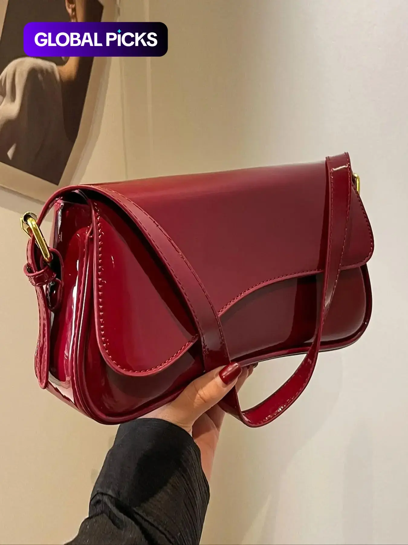 26 Spring/Summer Women's Saddle Bag, Daily Shoulder Bag, Crossbody Bag and Crossbody Messenger Bag, Elegant Magnetic Sealed Saddle Bag, Suitable for Daily Use, Party Attendance