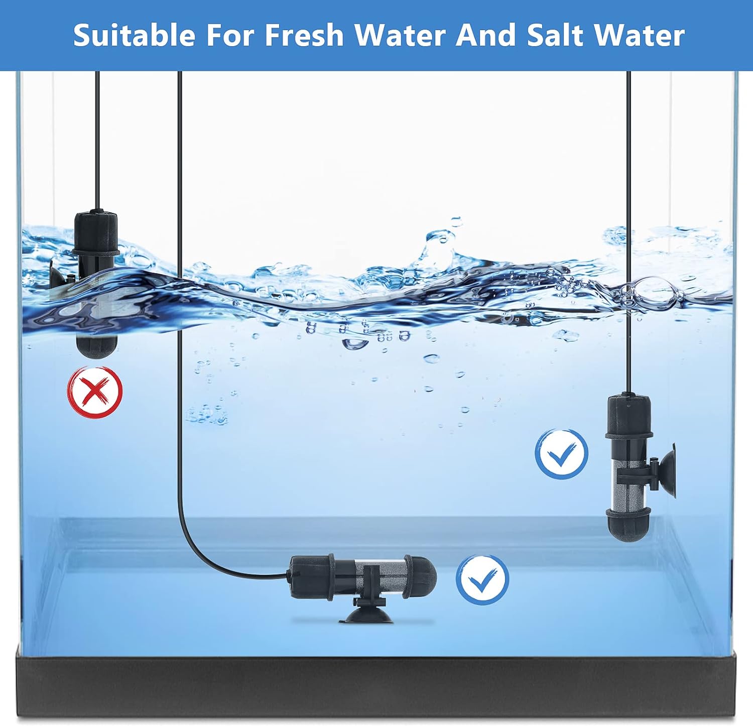 Small Aquarium Betta Heater, Submersible Fish Tahk Heater 10W/25W/50W/100W with LED Digital Display, Suitable for Marine Saltwater and Freshwater up to 5/10/16/26 Gallon