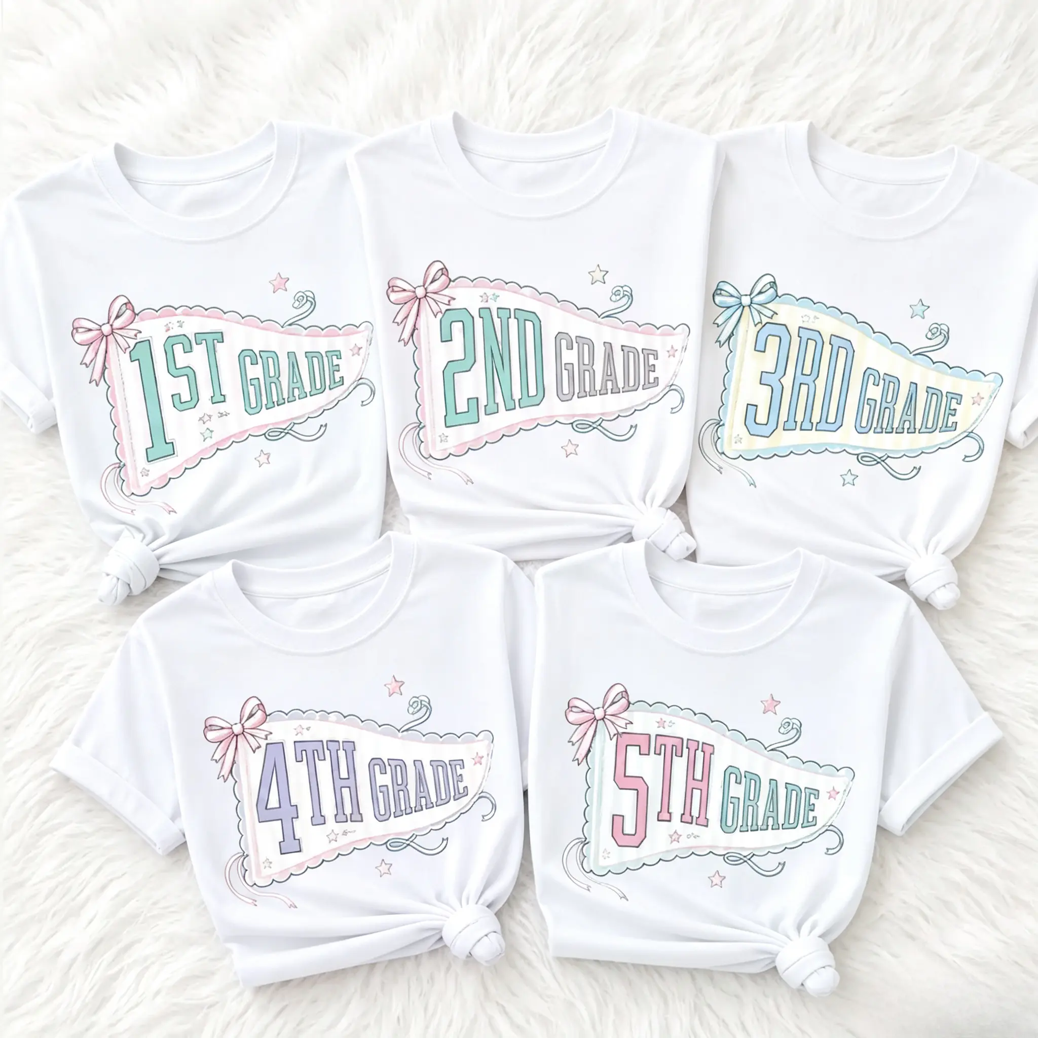 Unisex Shortsleeve Preppy Graphic T-Shirt, Coquette Streetwear Fabric Top with Bow Pencil Design for Back to School, Casual, Cotton, Tops, Solid, Back To School Haul, Casual Chic, Digital Print