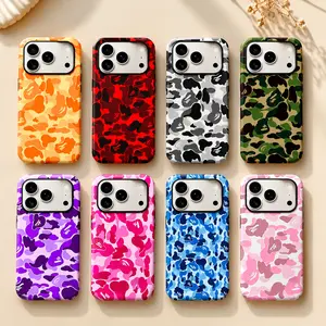 Bape Protective Camo Streetwear Phone CaseSuitable for iPhone 17/16/15/14/13/12/11 ProMax/Plus and Samsung Galaxy S23FE/22/23Impact Resistant Hard Case with ImpactDispersion Technology & Flexible Rubber LinerGlossy Finish UV Protected 2-Piece Design, Acce