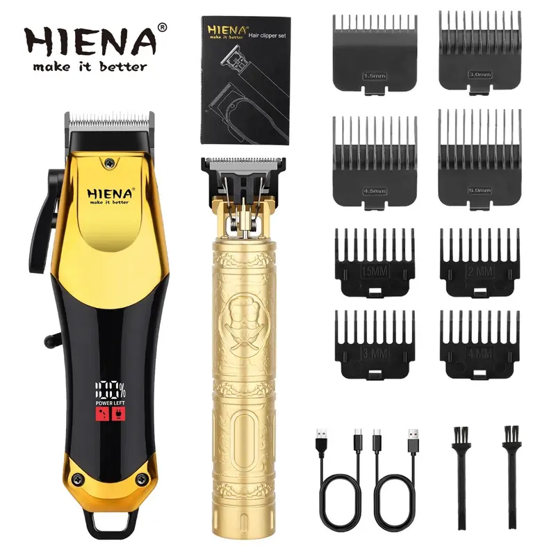 Barber-Quality Cordless Trimmer Set with LED Display & Fast Charge, All-in-One Grooming Kit for Hair & Beard, Premium Gift Set for Him, Cordless Hair Cutting