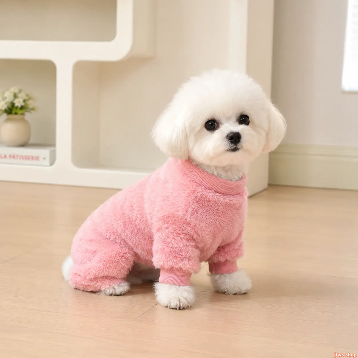 2026 New Winter Warm Plush Fleece Dog Jumpsuit for Small Medium Dogs with Four Legs Full Body Coverage Soft Cozy Flannel Onesie Pajama for Chihuahua Yorkie Bichon Frise Teddy Puppy Cold Weather Outdoor Indoor Wear Pet Apparel Coat Jumpsuit UK Design homed