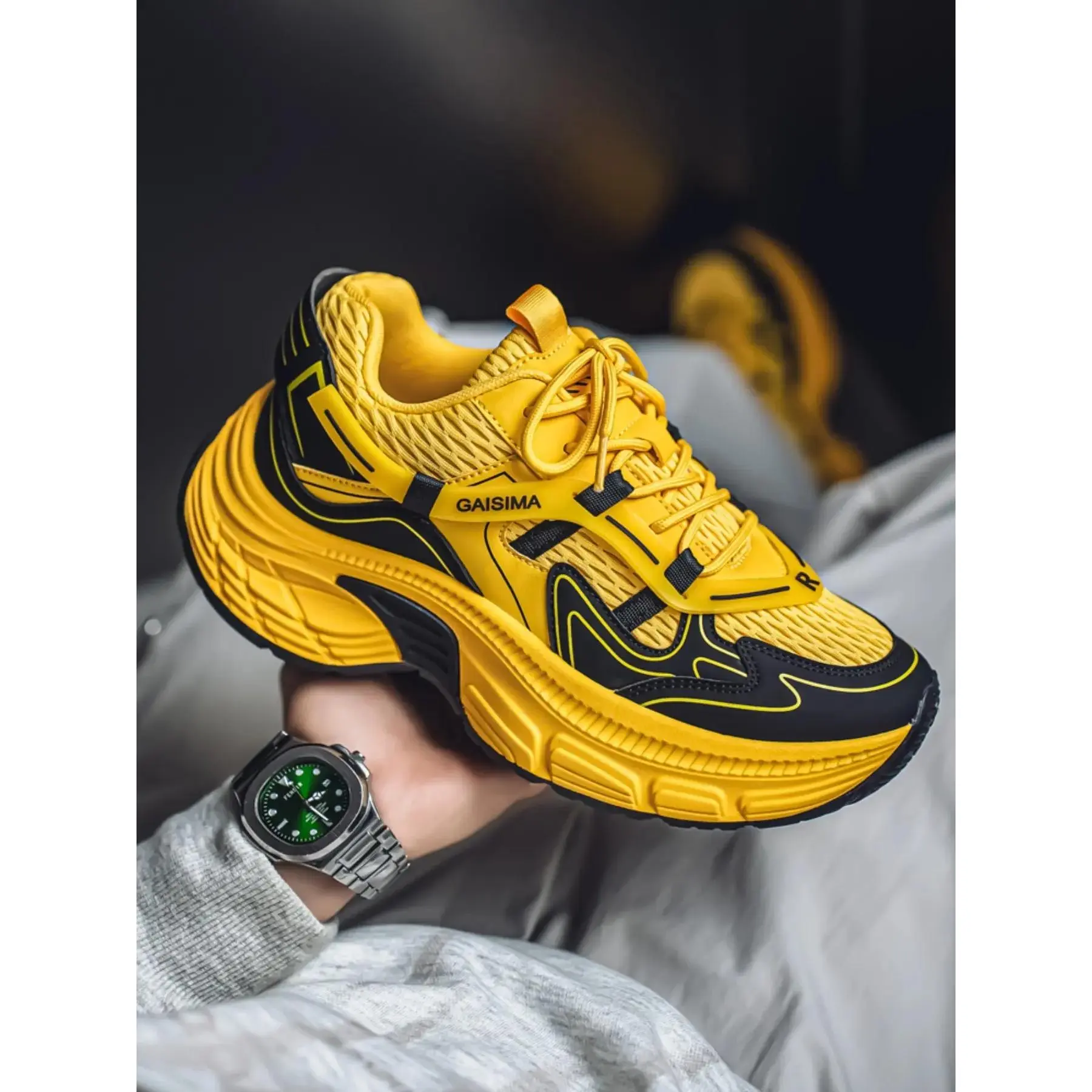 Men's Thick-Soled Colorblock Dad Shoes for Sports & Outdoor Activities, Retro Breathable Walking Sneakers, Athletic Sneakers, Street Style Fashion, Stylish Sneakers, Trendy Sneakers, Sporty Sneaker, Colorblock Patchwork Sneakers